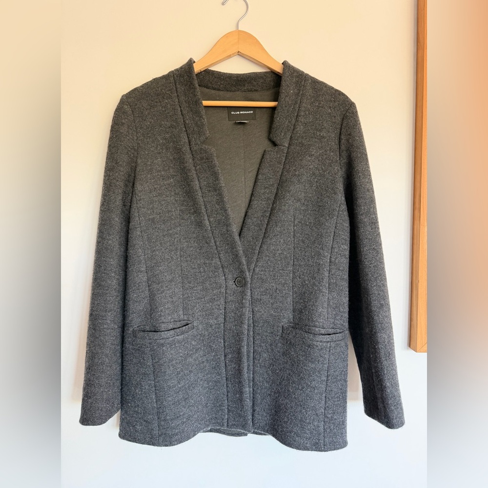 Club Monaco Dark Gray Tailored Wool-Blend Blazer
